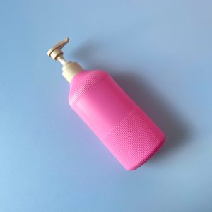 Chai Hồng sọc hdpe vòi nhấn nâu nhám