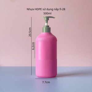 Chai Hồng sọc HDPE vòi nhấn xanh đậm