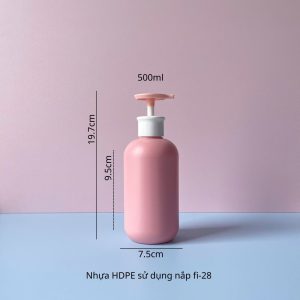 Chai HDPE hồng vòi nhấn hồng