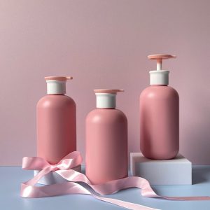 Chai HDPE hồng vòi nhấn hồng