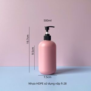 Chai HDPE hồng vòi nhấn sóng