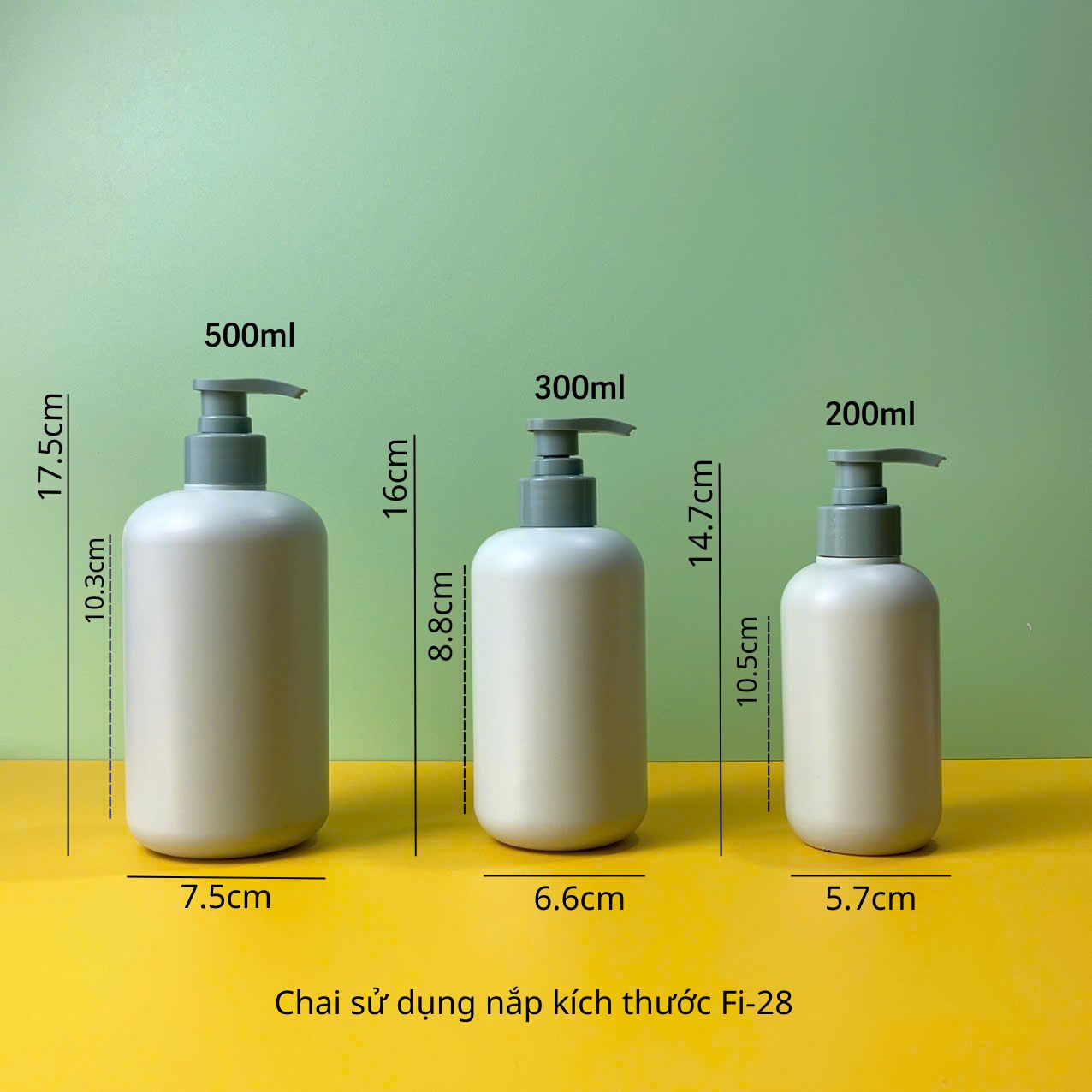 Chai HDPE xanh tròn vòi nhấn sóng xanh đậm
