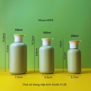 Chai HDPE xanh tròn vòi nhấn dẹp