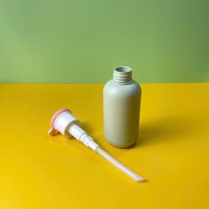 Chai HDPE xanh tròn vòi nhấn dẹp