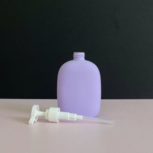 Chai HDPE thân tròn tím nắp dẹp trắng