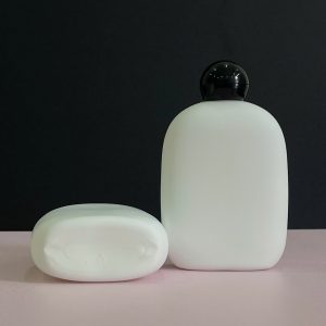 Chai HDPE thân tròn trắng nắp bật