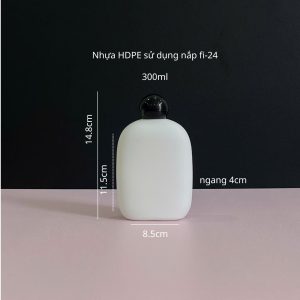Chai HDPE thân tròn trắng nắp bật