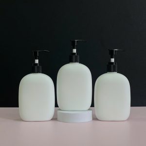 Chai HDPE thân tròn trắng vòi nhấn sóng