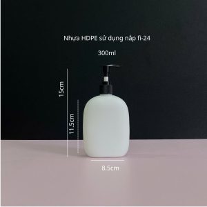 Chai HDPE thân tròn trắng vòi nhấn sóng