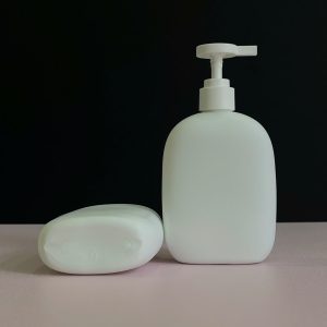 Chai HDPE thân tròn trắng nắp dẹp trắng