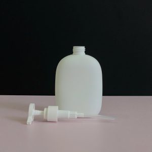 Chai HDPE thân tròn trắng nắp dẹp trắng