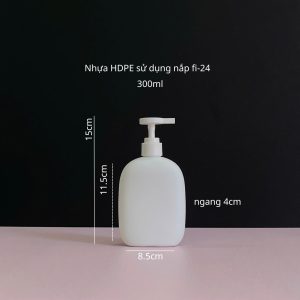 Chai HDPE thân tròn trắng nắp dẹp trắng