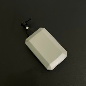 Chai HDPE Vuông Xám vòi nhấn Sọc Đen