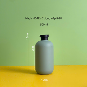 Chai HDPE tròn xanh đậm nắp bật đen