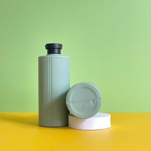 Chai HDPE sọc xanh đậm nắp bật đen