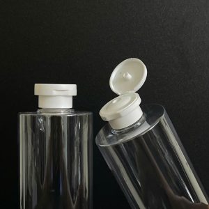 Chai PET vai ngangtrong suốt nắp trắng 500ml