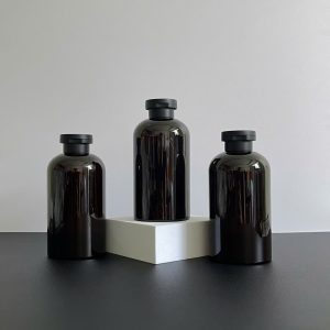 Chai PET nâu đen nắp bật