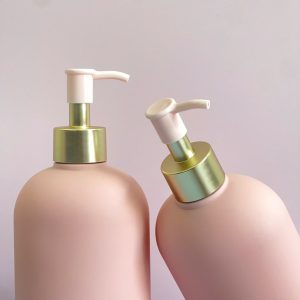 Chai HDPE hồng hình trụ vòi nhấn kẹp hồng