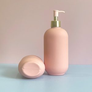 Chai HDPE hồng hình trụ vòi nhấn kẹp hồng