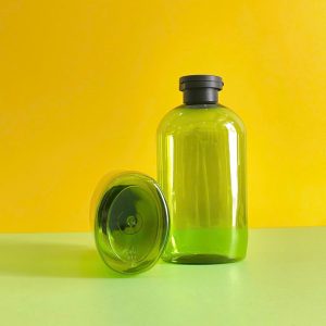 Chai đựng dầu gội PET xanh ngọc vòi nhấn dẹp