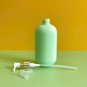Chai đựng sữa tắm xanh hình trụ HDPE vòi nhấn kẹp trắng