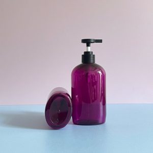 Chai PET Tím Tròn Vòi Nhấn Đen Nhám 500ml