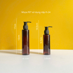 Chai PET Nâu Đen Vòi Nhấn Đen