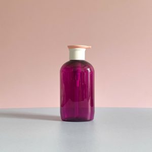 Chai PET tím tròn vòi nhấn dẹp hồng 500ml