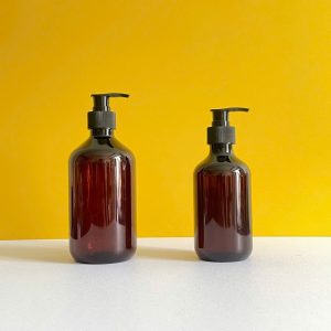 Chai PET nâu đen vòi nhấn đen 350ml 500ml