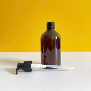 Chai PET nâu đen vòi nhấn đen 350ml 500ml