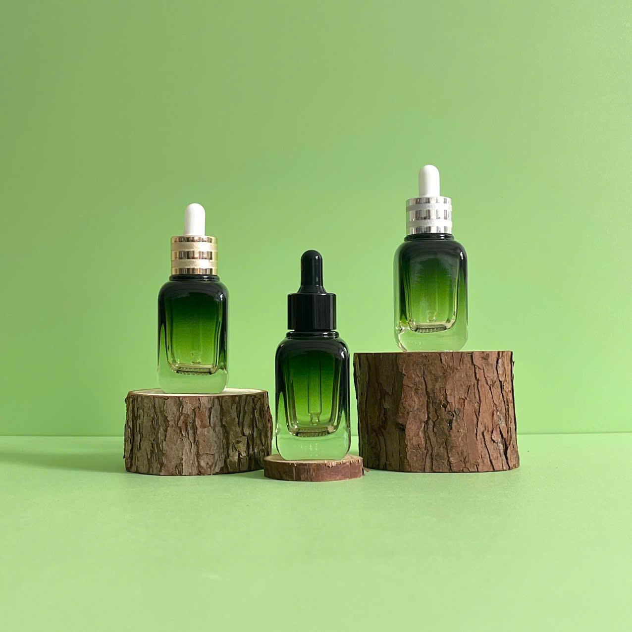 Chai Serum Bầu Lùn Xanh Khoan 2 Sọc 20ml